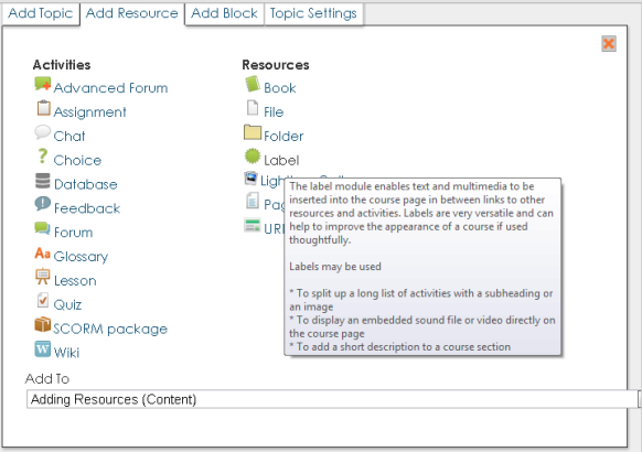 resource hover description